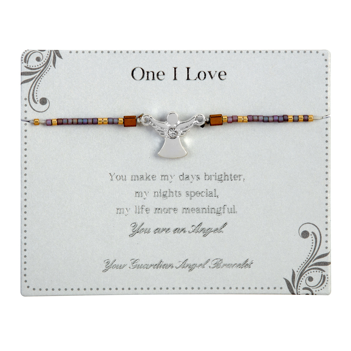 One I Love Guardian Angel Bracelet On Beaded String With Envelope ...