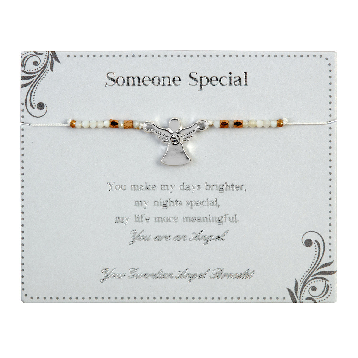 Someone Special Guardian Angel Bracelet On Beaded String With Envelope