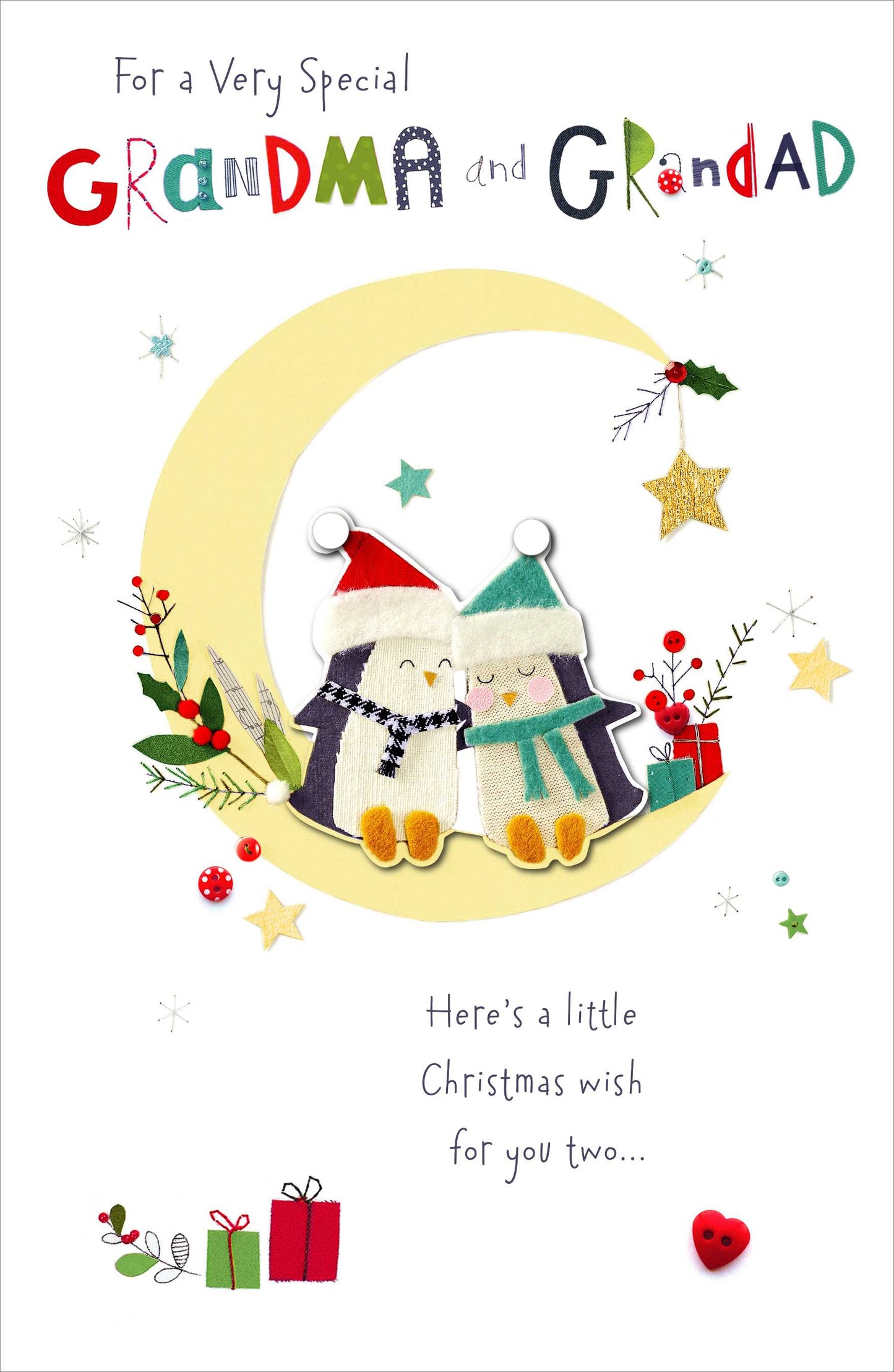 Grandma & Grandad Button Box Christmas Greeting Card