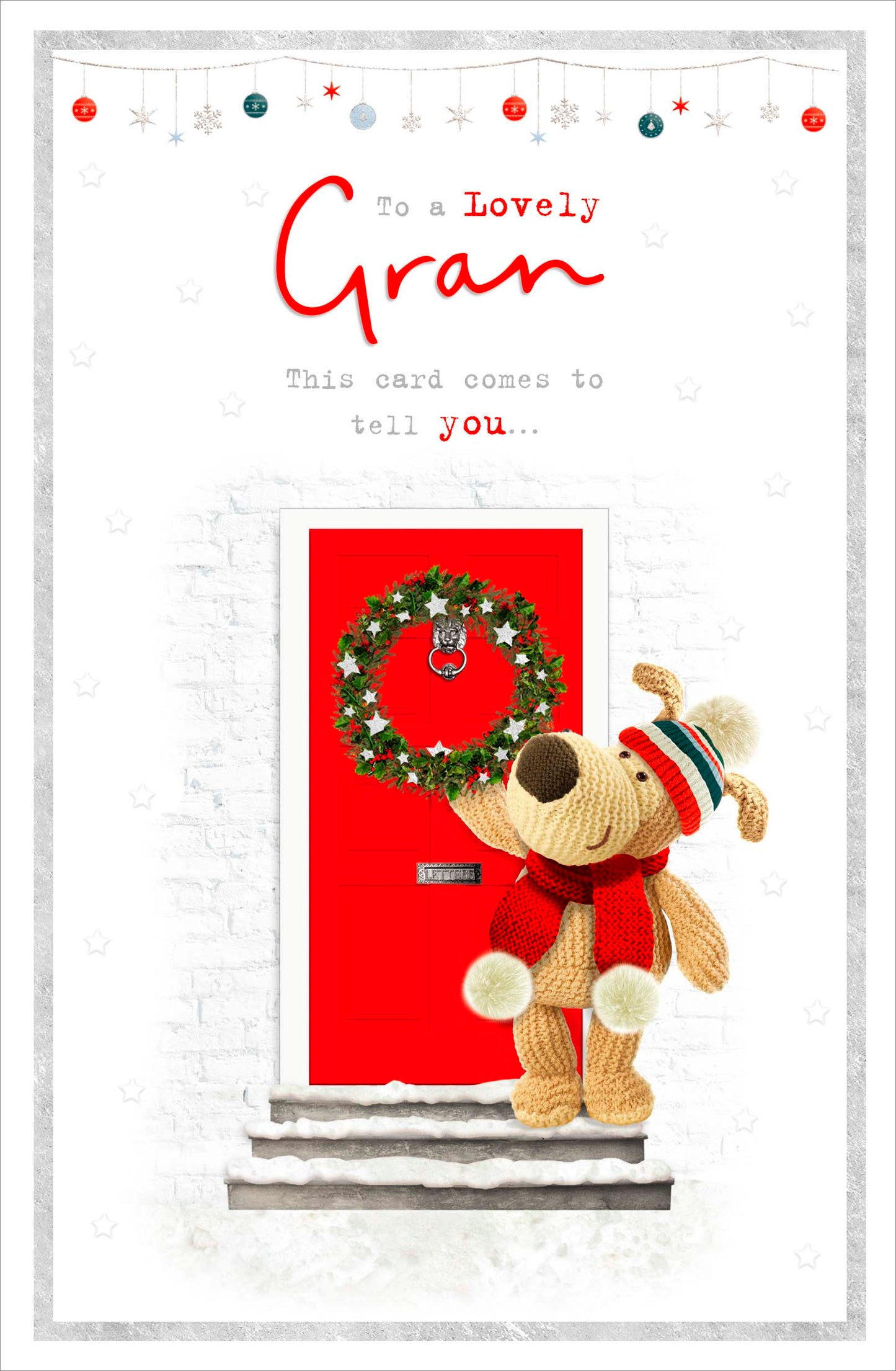 Boofle Gran Come To Tell You Foiled Christmas Greeting Card