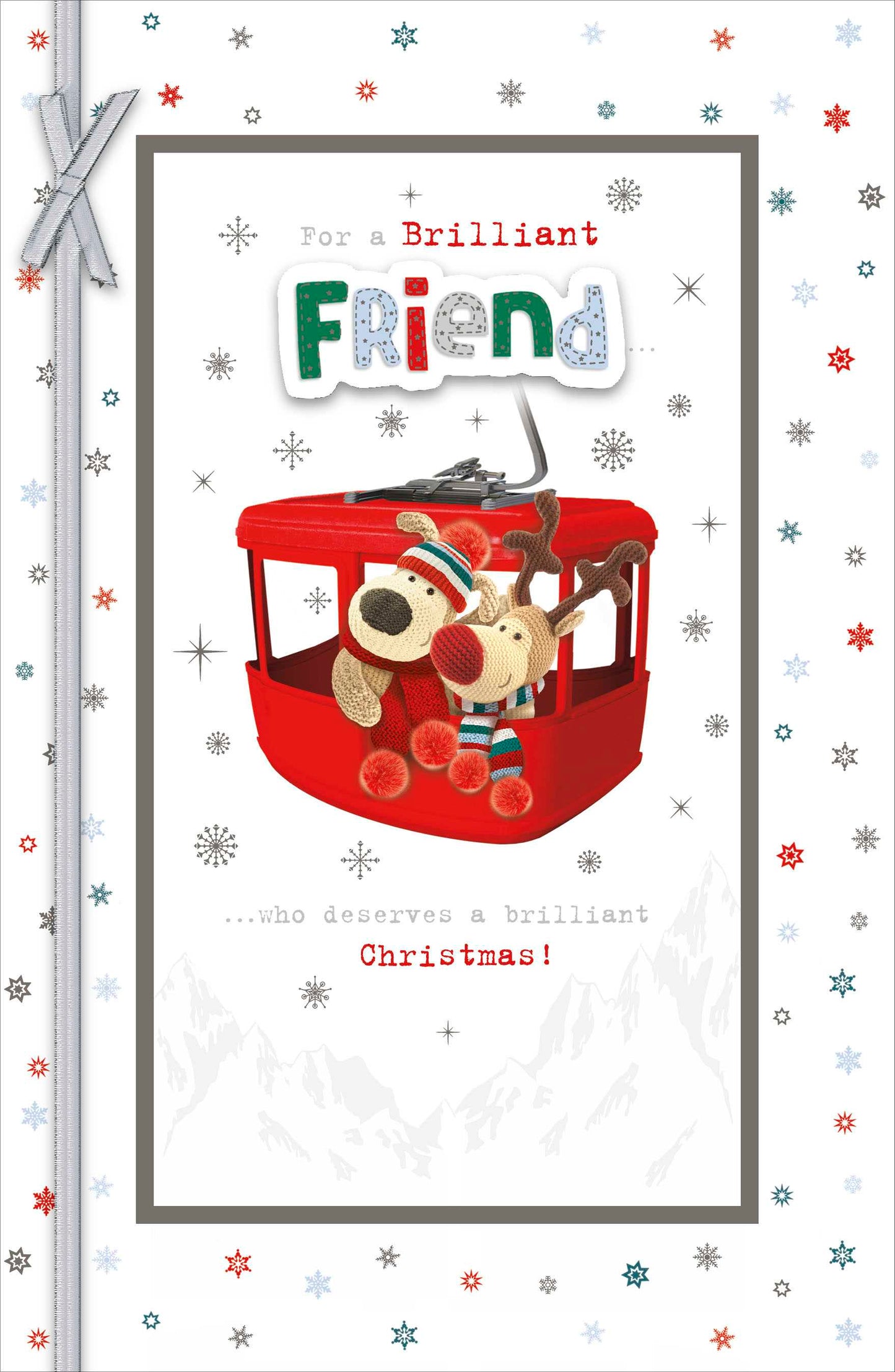 Boofle Brilliant Friend Embellished Christmas Greeting Card