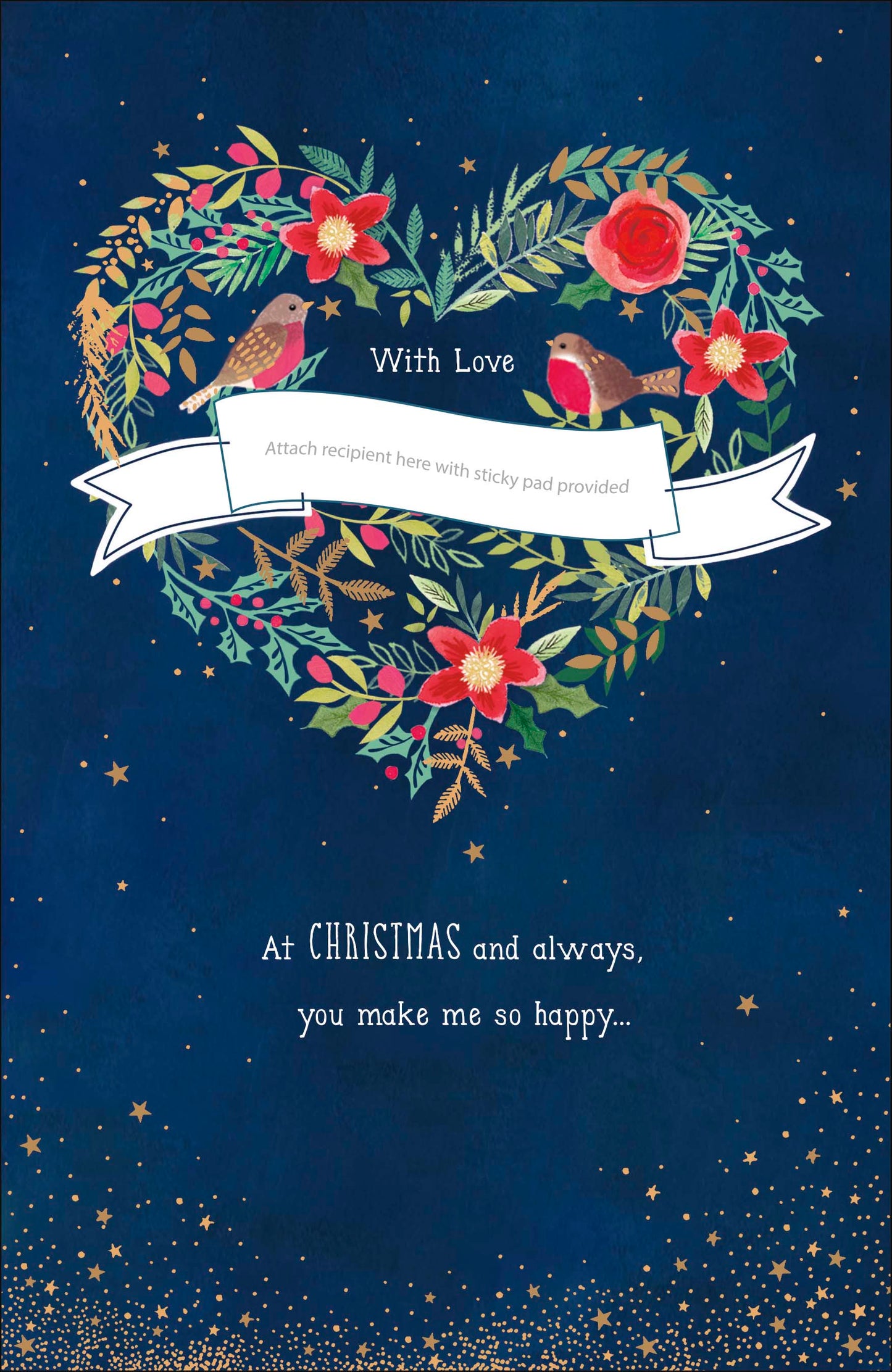 With Love ... Multi Caption Christmas Greeting Card With Stick On Captions