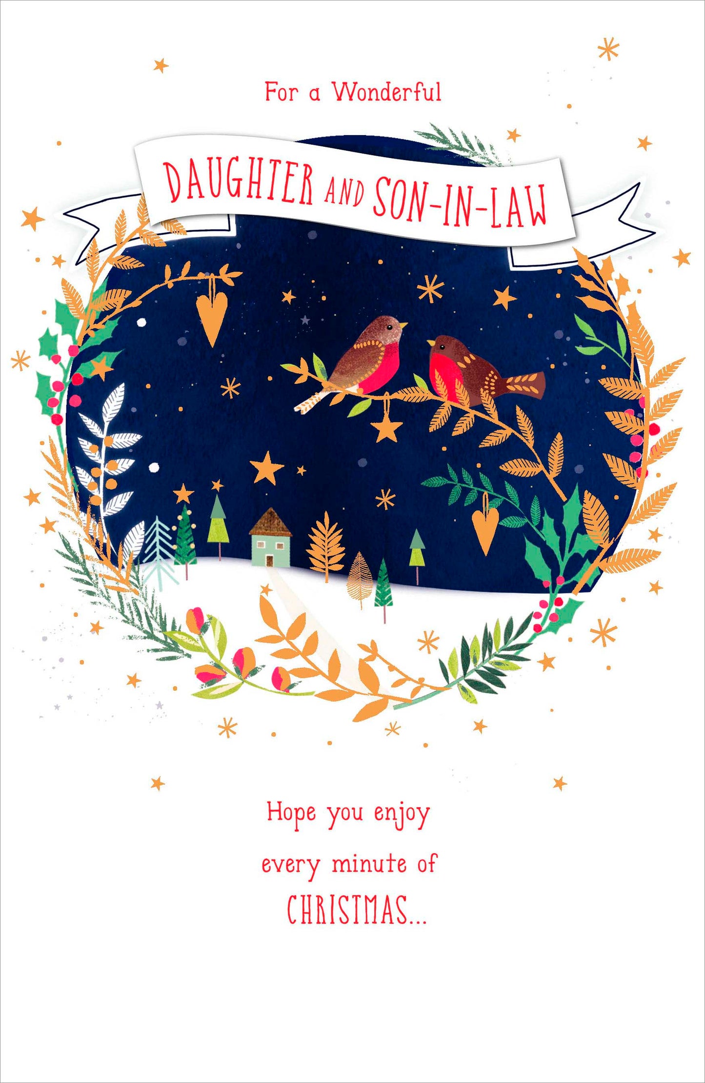 Daughter & ... Multi Caption Christmas Greeting Card With Stick On Captions