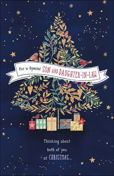 Son & ... Multi Caption Christmas Greeting Card Complete With Stick On Captions