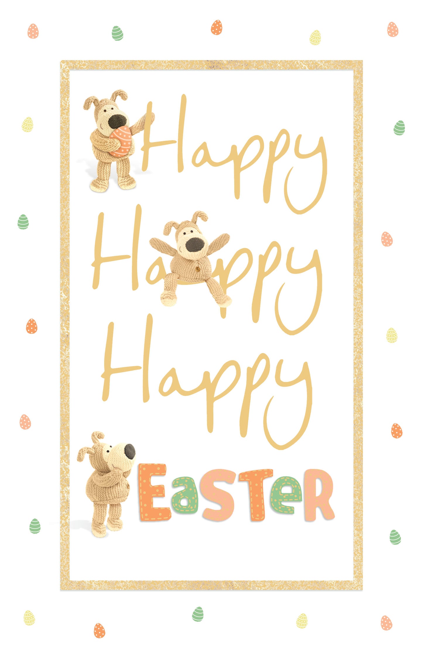 Boofle Happy Happy Happy Easter Greeting Card