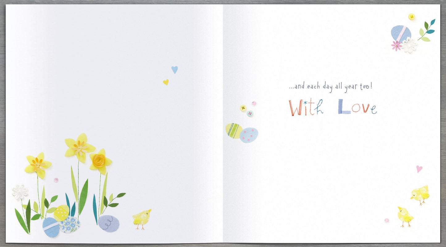 Happiness Blooms Embellished Happy Easter Greeting Card