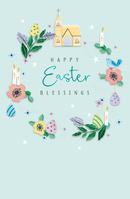 Happy Easter Blessings Religious Easter Greeting Card