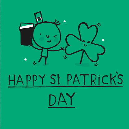 St Patrick's Day Guinness & Shamrock Fun Greeting Card