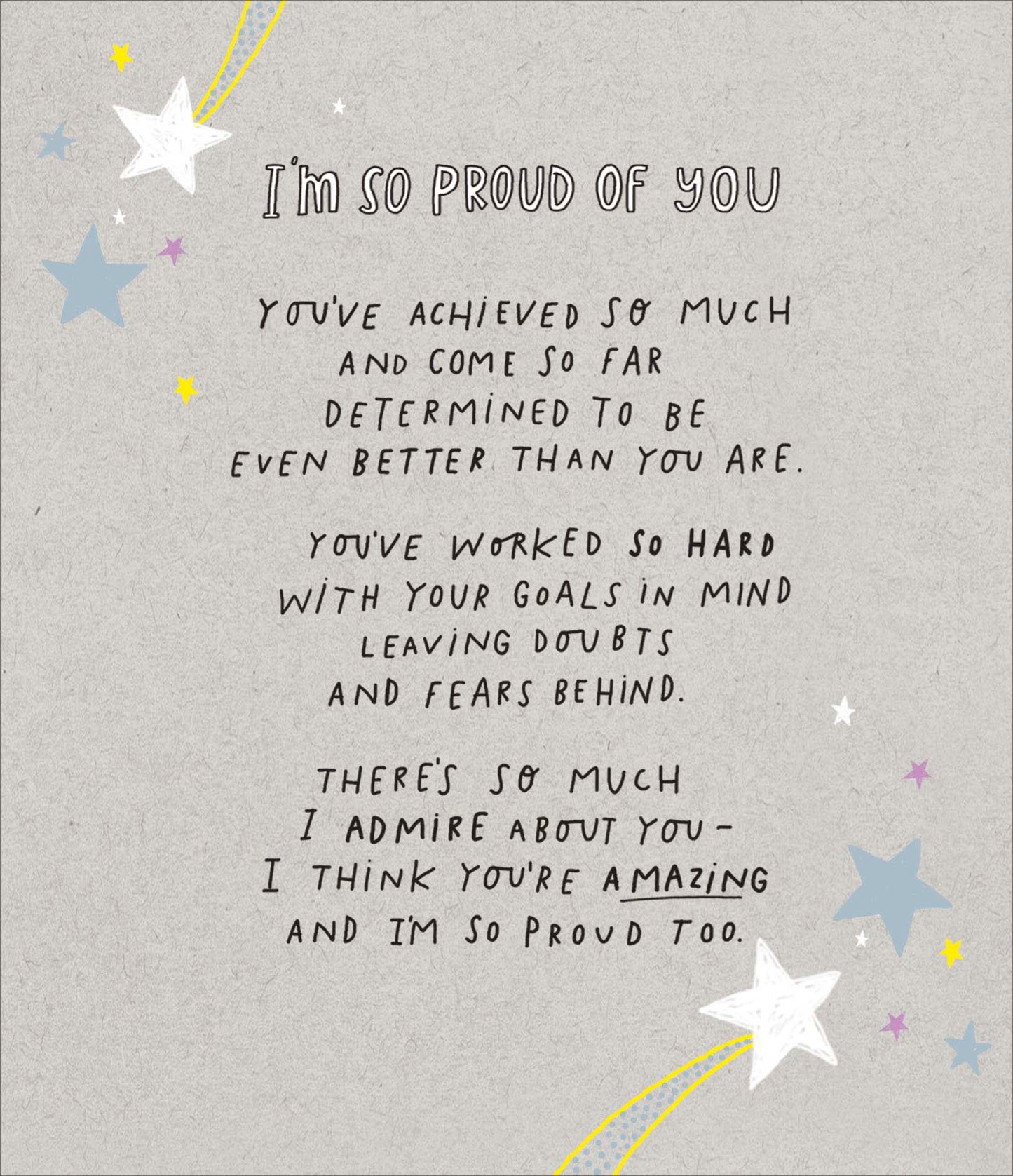 I'm So Proud Of You You're Amazing Greeting Card Blank Inside
