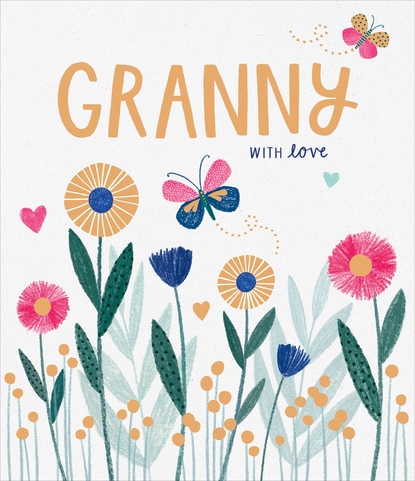 Granny With Love Flowers Birthday Greeting Card