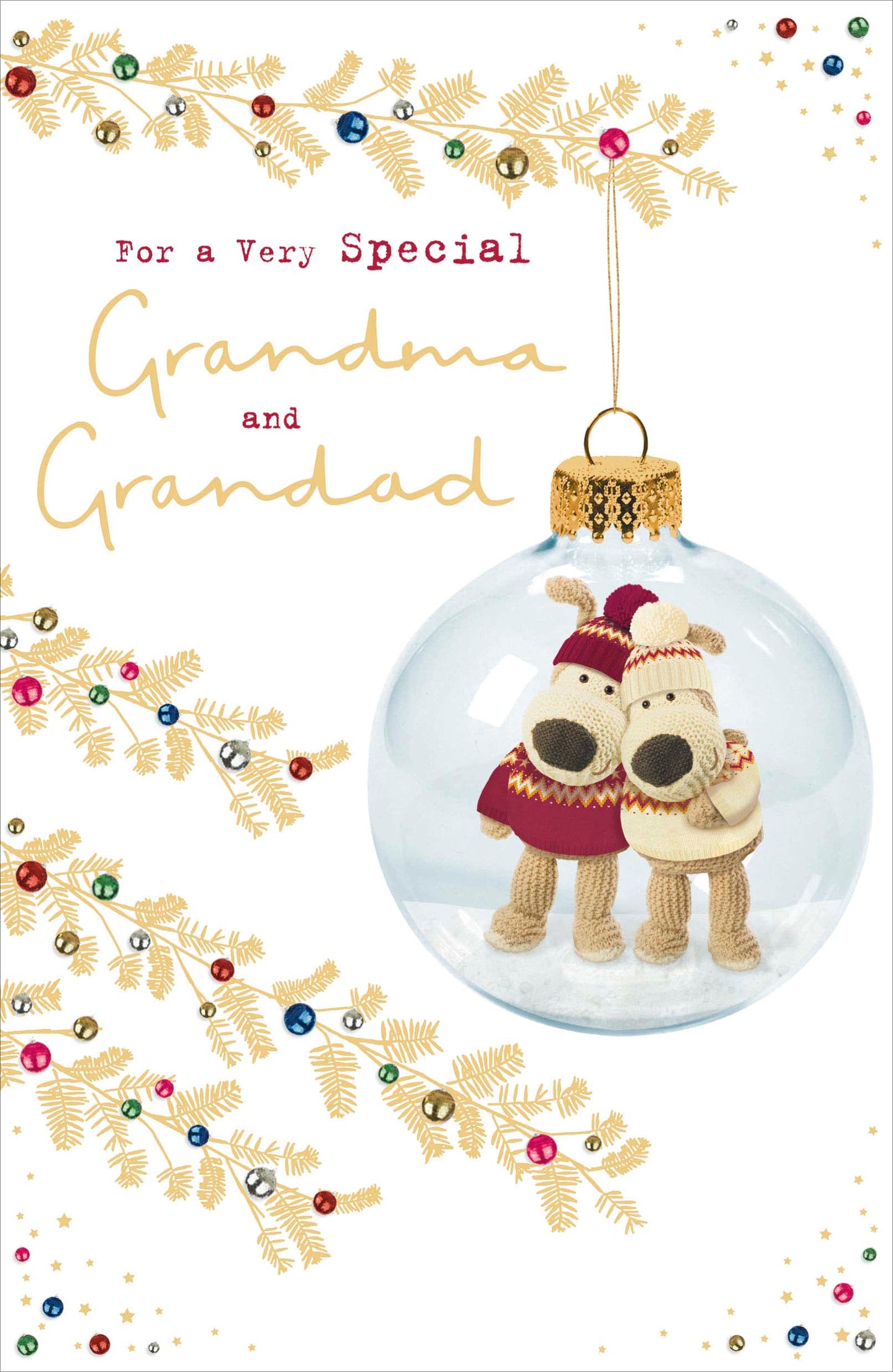 Boofle Special Grandma & Grandad Foiled Christmas Greeting Card