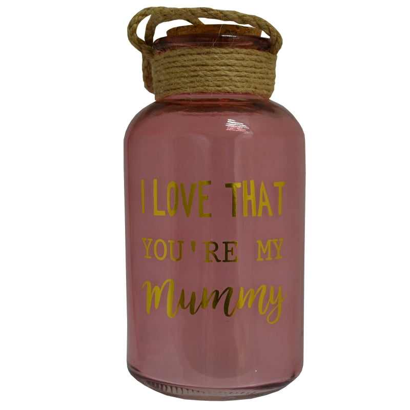 Mummy Pink Light Up Illuminated Jar With Rope Gift