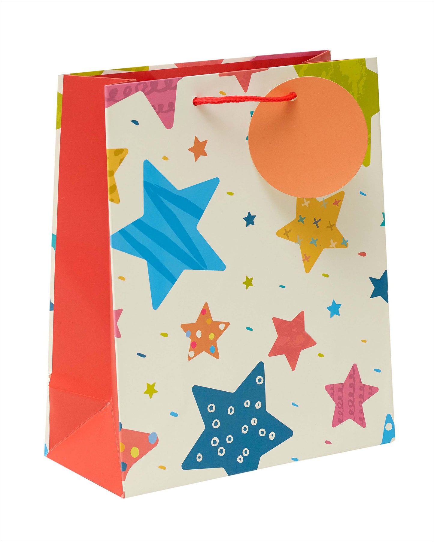 Colourful Stars Patterned Medium Gift Bag With Tag