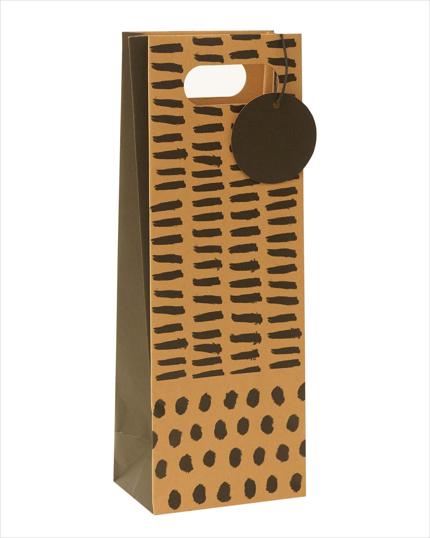 Jungle Cat Print Themed Bottle Gift Bag With Tag