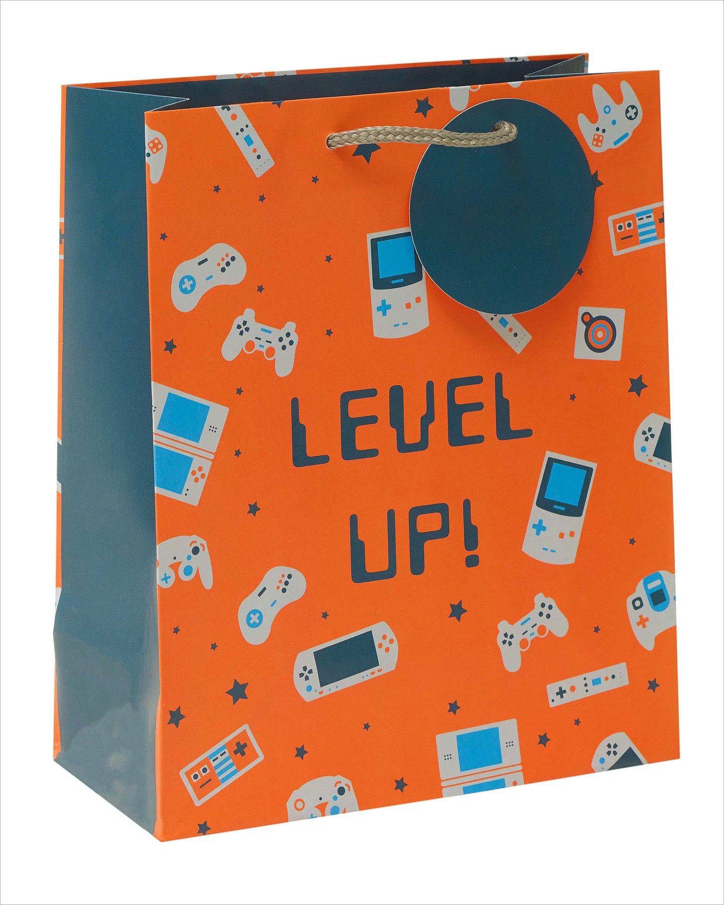 Gamer Level Up Themed Medium Gift Bag With Tag
