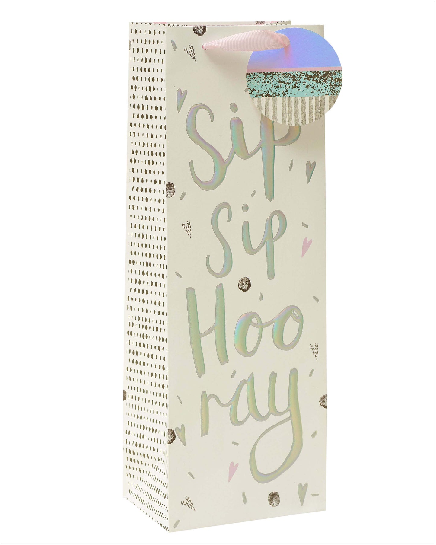 Sip Sip Hoo-Ray Themed Bottle Gift Bag With Tag