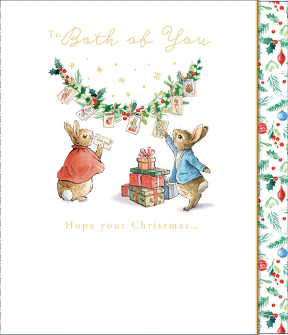 Peter Rabbit To Both Of You With Love Cute Christmas Card
