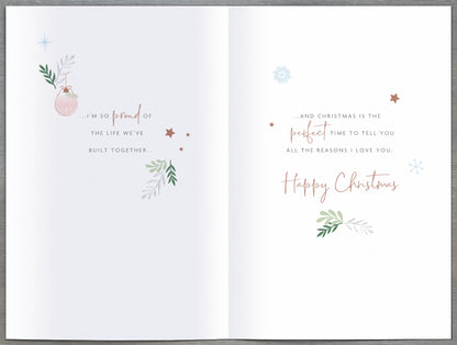 Wife Happiness We Share Foiled & Embellished Christmas Card