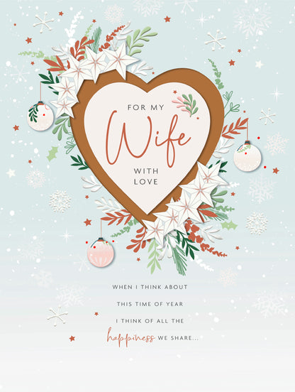 Wife Happiness We Share Foiled & Embellished Christmas Card