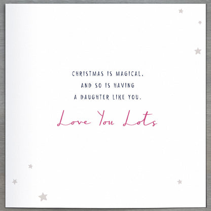 Lovely Daughter Snow Globe Luxury Embellished Christmas Card
