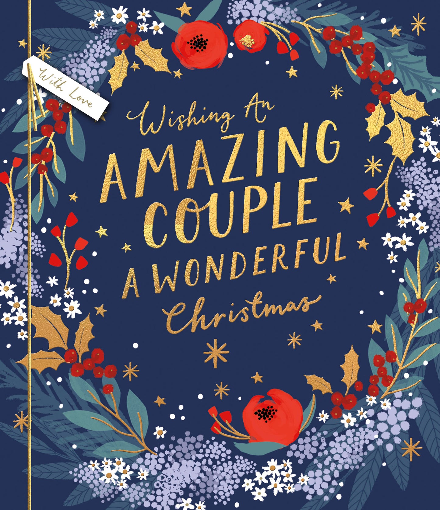 An Amazing Couple Embellished & Gold Foiled Christmas Card