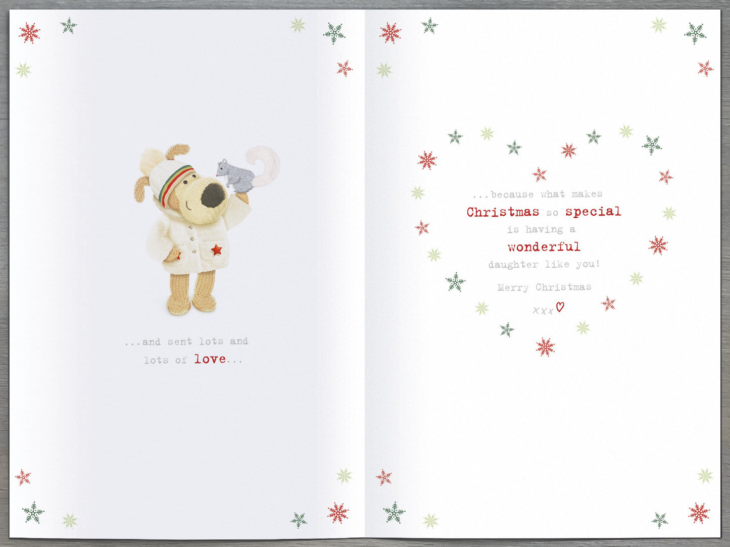 Boofle Embellished Special Daughter Christmas Greeting Card