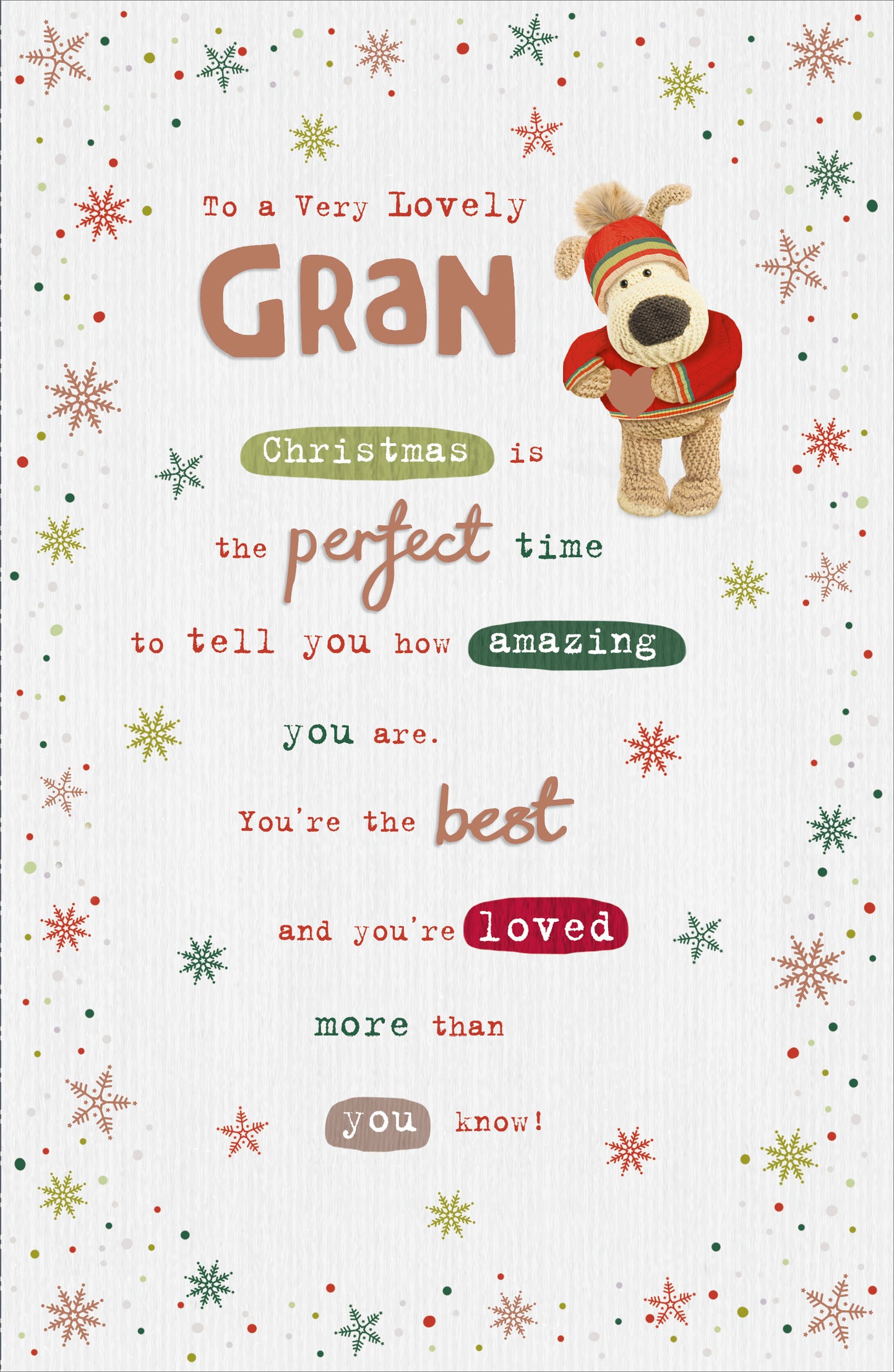 Boofle A Very Lovely Gran Your Amazing Christmas Greeting Card