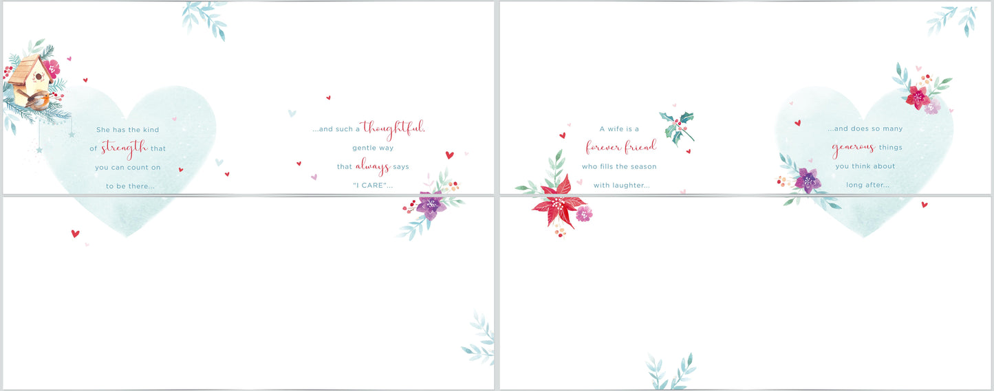A Wife Who Brightens Your Days Gold Foiled Christmas Card
