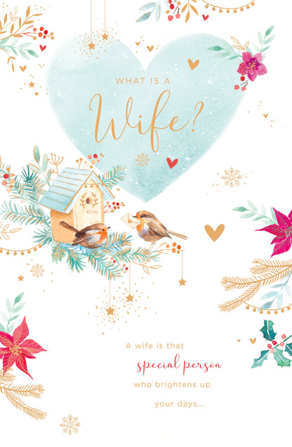 A Wife Who Brightens Your Days Gold Foiled Christmas Card
