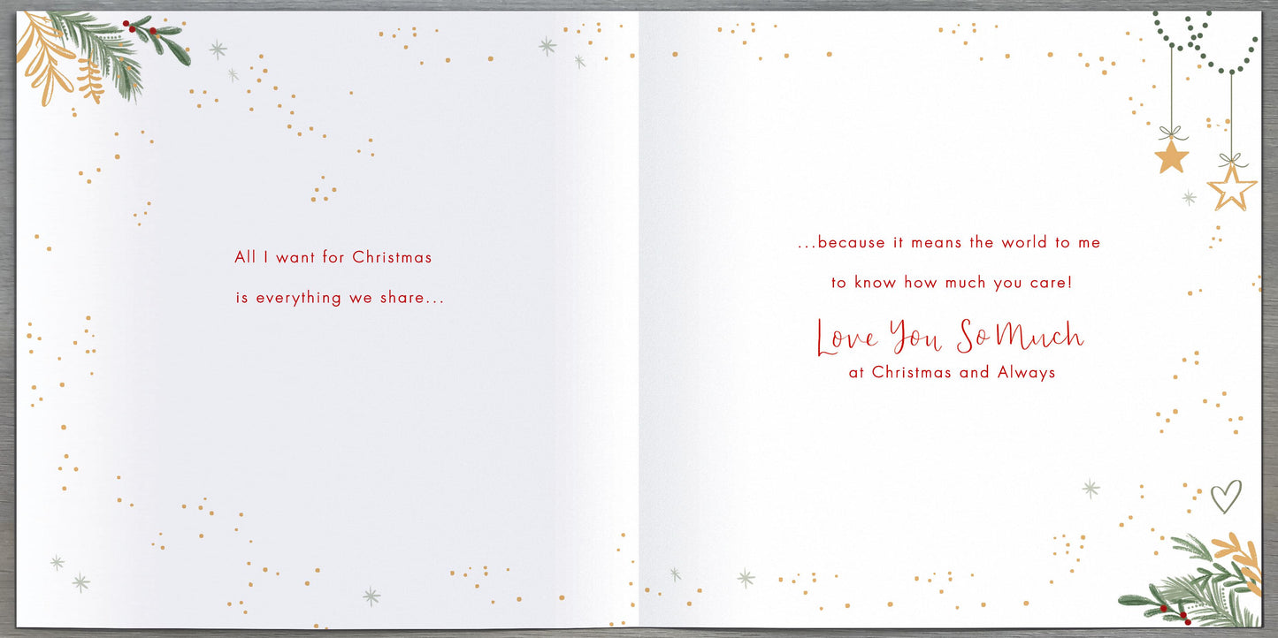 To My Partner Luxury Wreath Embellished Christmas Card