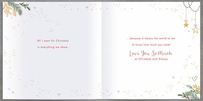 To My Partner Luxury Wreath Embellished Christmas Card