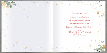 To My Husband Luxury Wreath Embellished Christmas Card