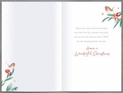 Special Daughter Heart Foiled & Embellished Christmas Card