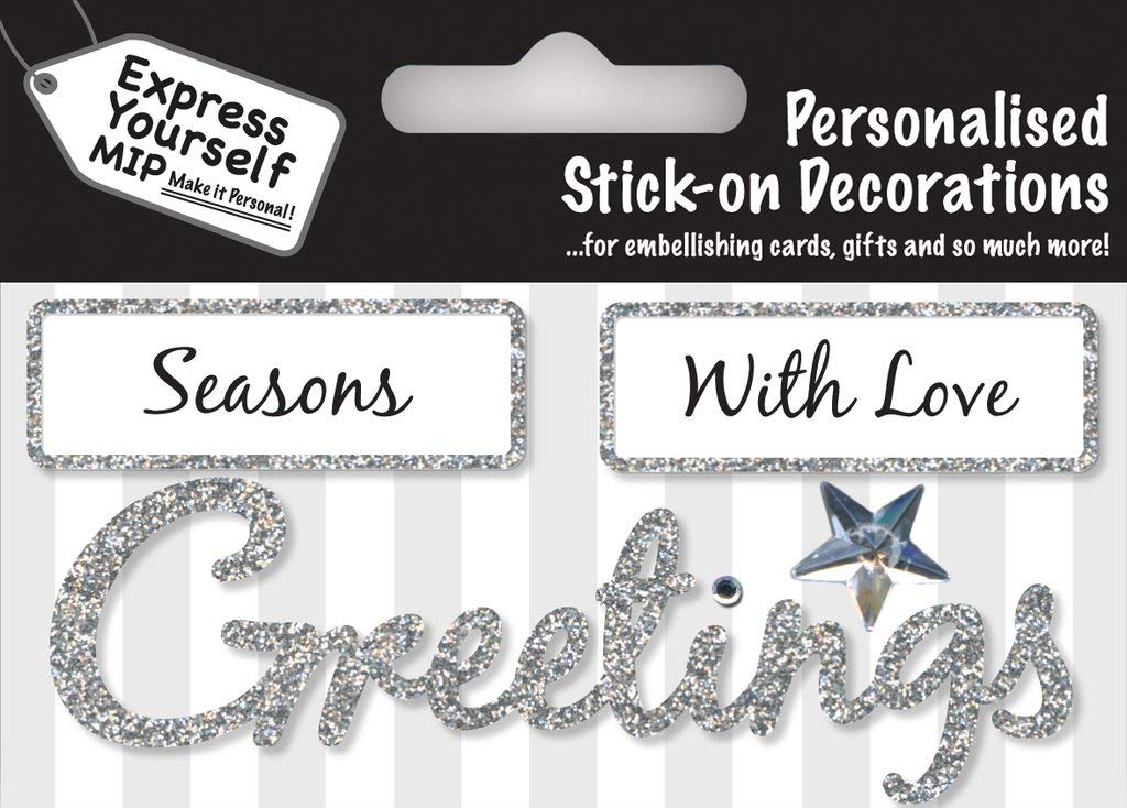 Silver Season's Greetings DIY Greeting Card Toppers