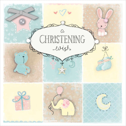 A Christening Wish Happiness Christening Greeting Card