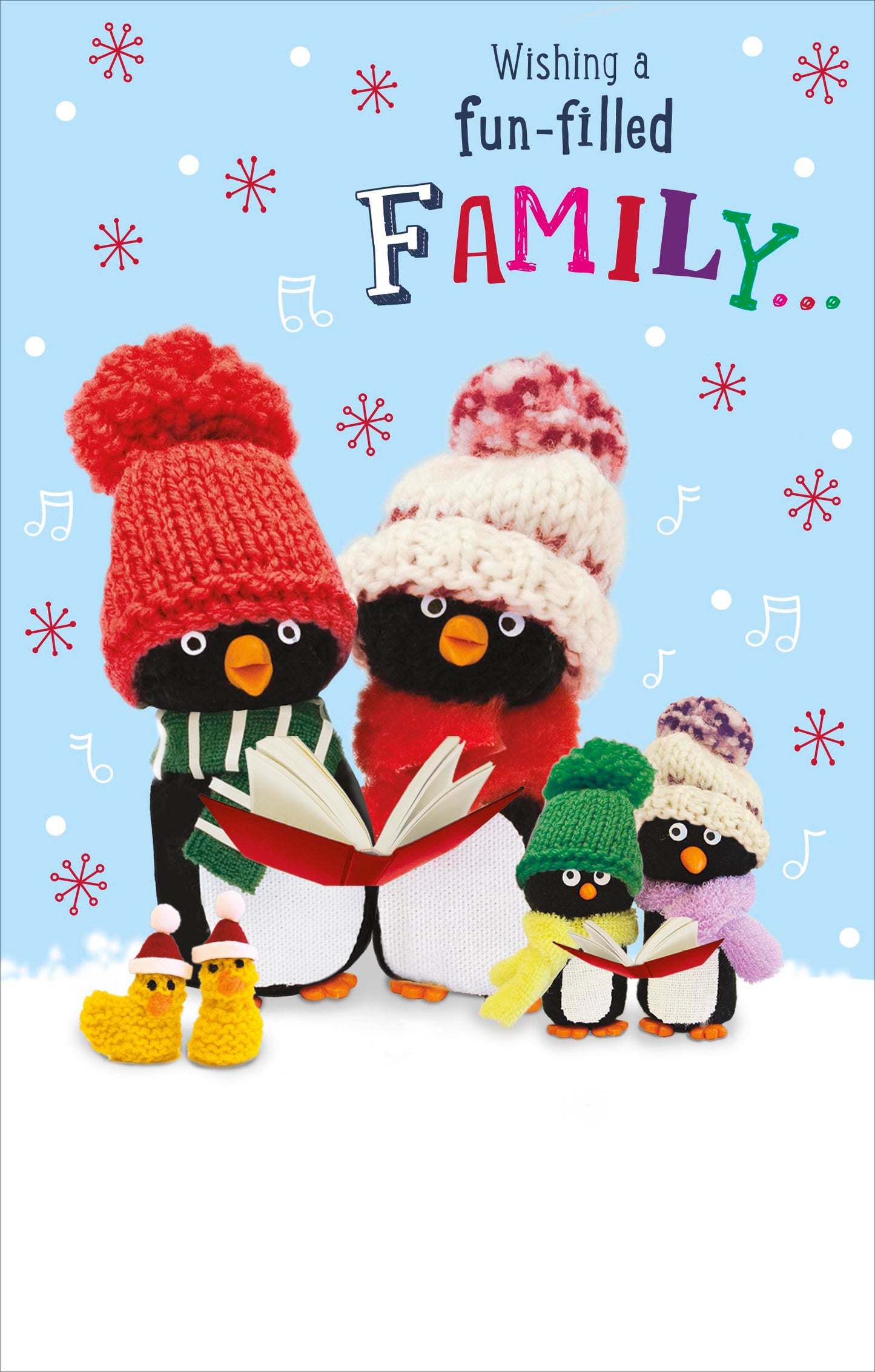 Fun-Filled Family Penguin Pals Christmas Card