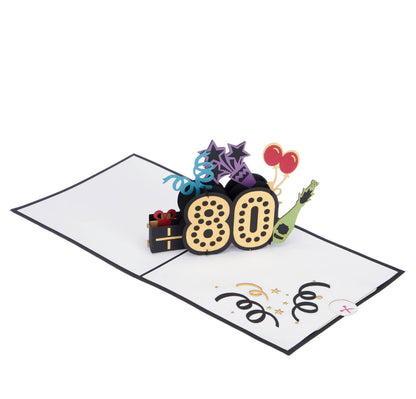Outstanding At 80 Pop-Up Birthday Greeting Card Blank Inside