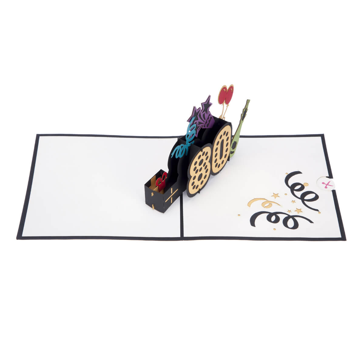 Outstanding At 80 Pop-Up Birthday Greeting Card Blank Inside