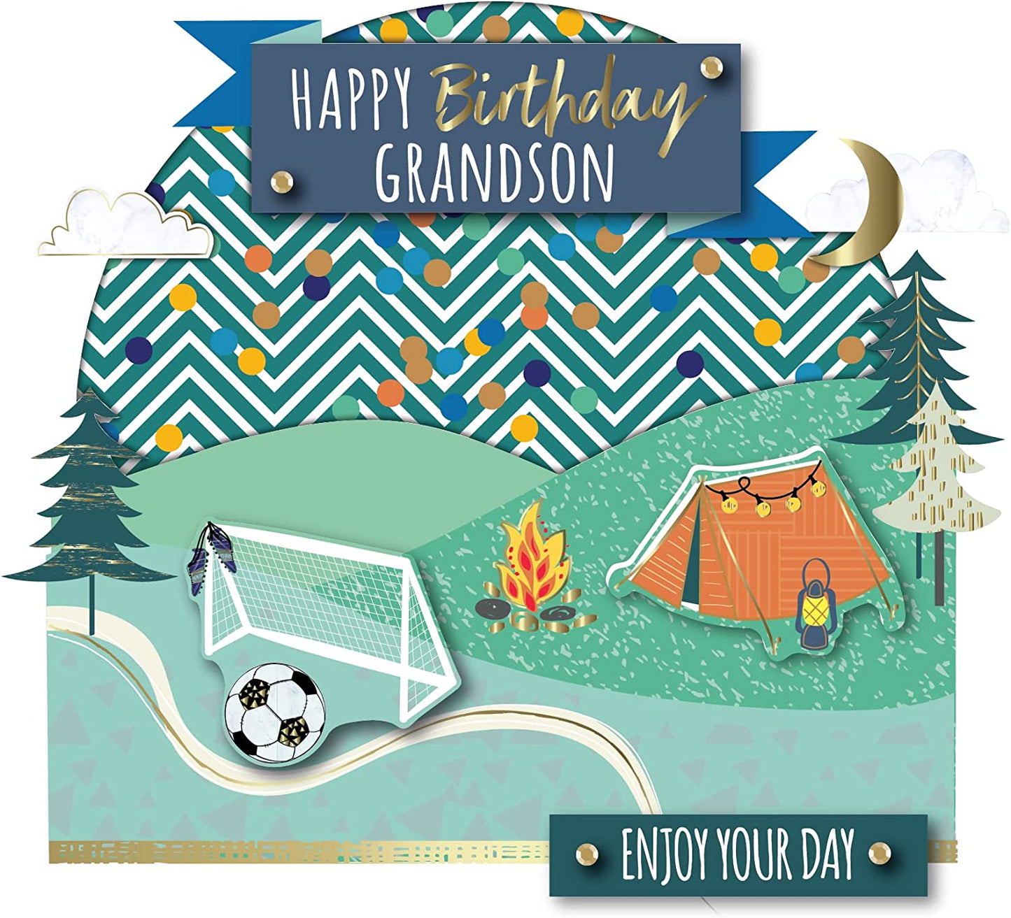 Adventurous Grandson Embellished Birthday Greeting Card