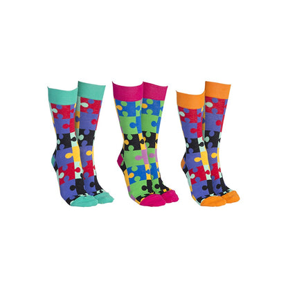 Sock Society Jigsaw Socks 3 Pairs Patterned Socks