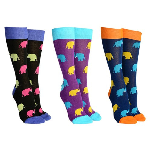 Sock Society Elephant Socks 3 Pairs Patterned Socks