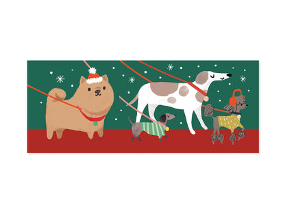 Santa's Dog Walk Panoramic Pop-Up Christmas Greeting Card
