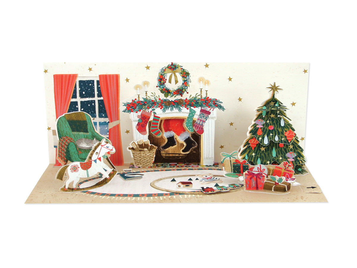 Santa's Arrived Panoramic Pop-Up Christmas Greeting Card