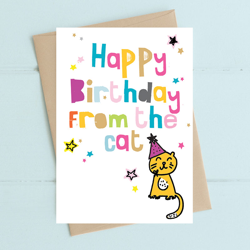 Happy Birthday From The Cat Greeting Card