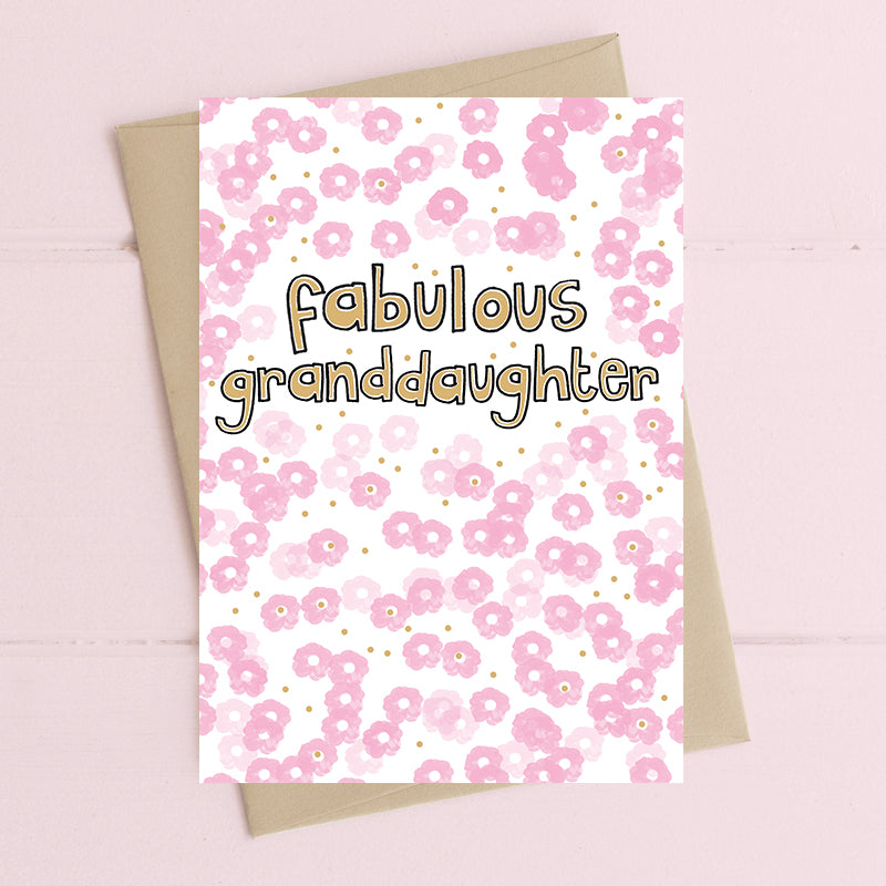 Fabulous Granddaughter Flowers Foiled Greeting Card