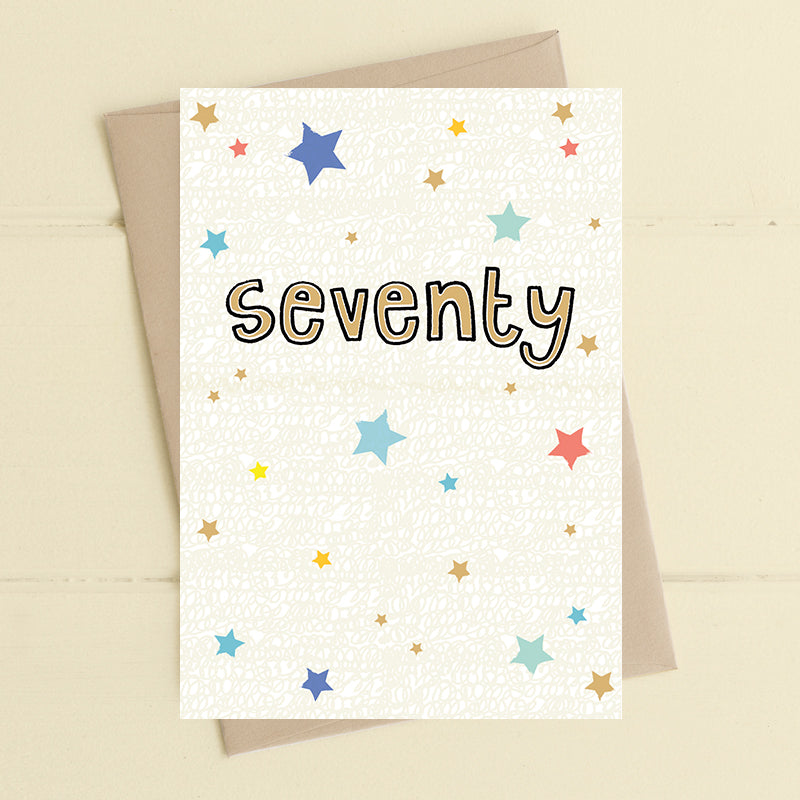 70th Seventy Birthday Foiled Stars Greeting Card