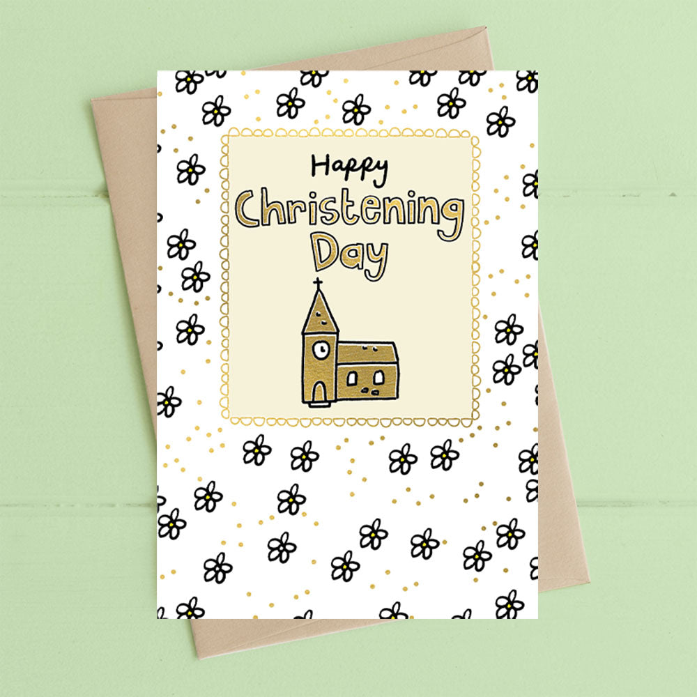 Happy Christening Day Foiled Greeting Card
