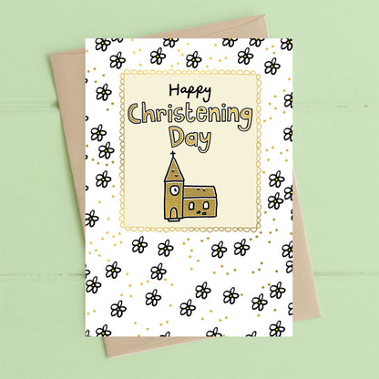 Happy Christening Day Foiled Greeting Card