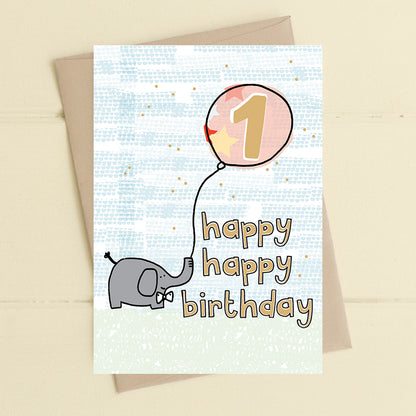 Happy Happy Boys 1st Birthday Greeting Card