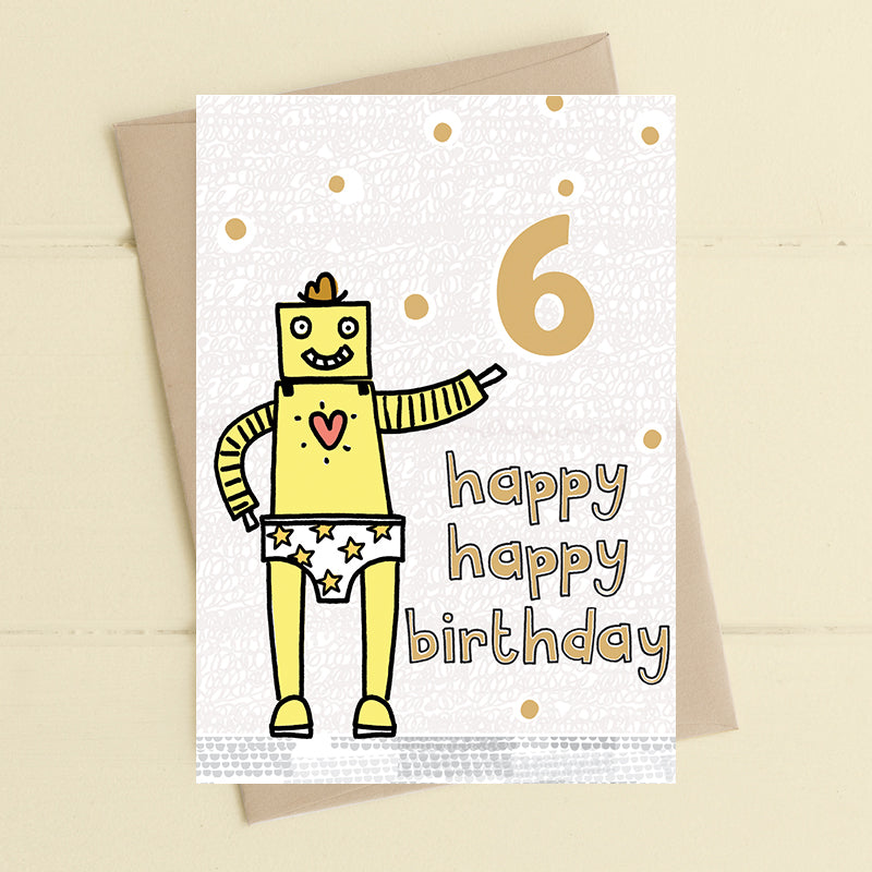 Happy Happy Boys 6th Birthday Greeting Card